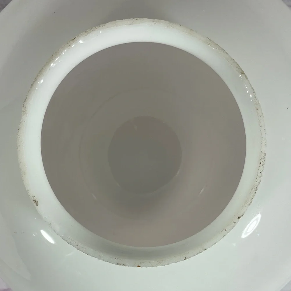 Vintage White Milk Glass Hand Painted Ceiling Light Shade